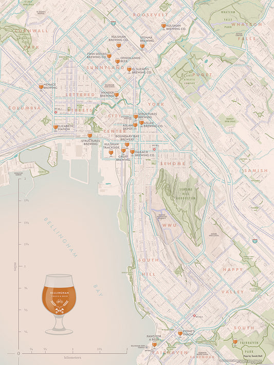 Bellingham Bike & Brew Poster Map