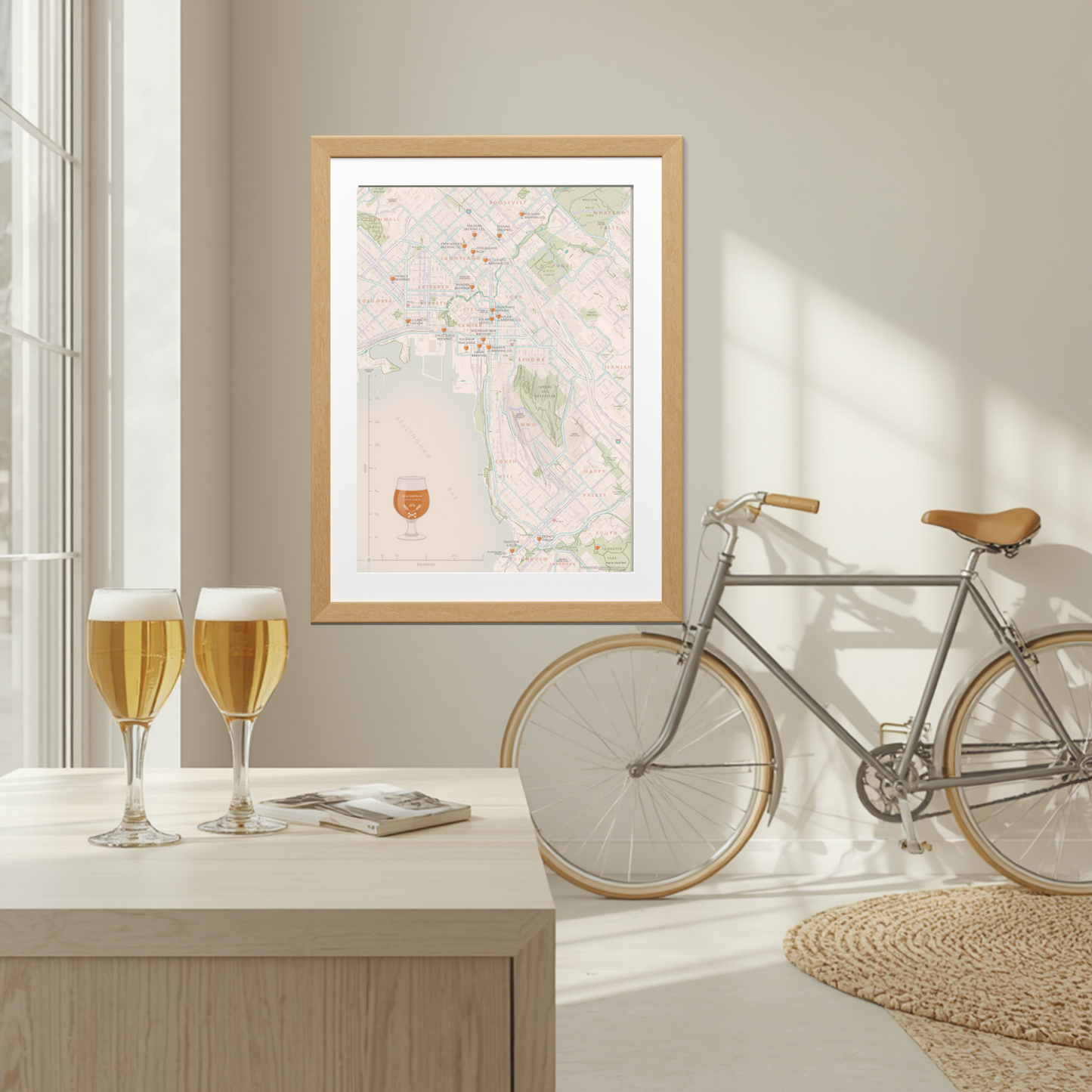 Bellingham Bike &  Brew Poster Map